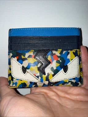 Fendi Monster Blue Card Holder wallet